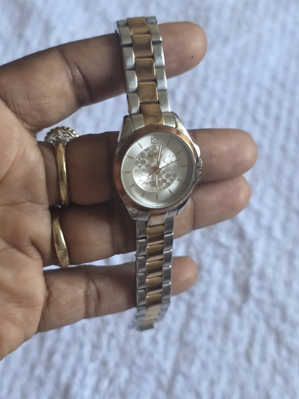 Coach Two-Tone Silver and Gold Ladies Bracelet Watch